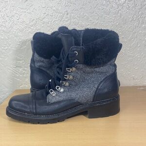 Women's Black and Gray ankle Frye combat Boots